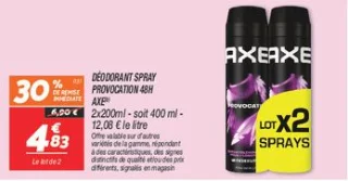 Déodorant spray  provocation 48h 