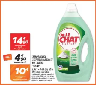 Lessive liquide l'expert bicarbonate x66 lavages