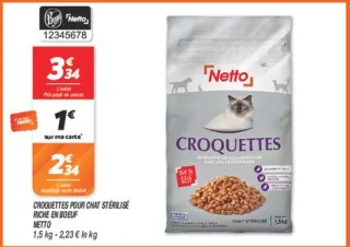 Croquettes pour chat stérilisé riche en boeuf