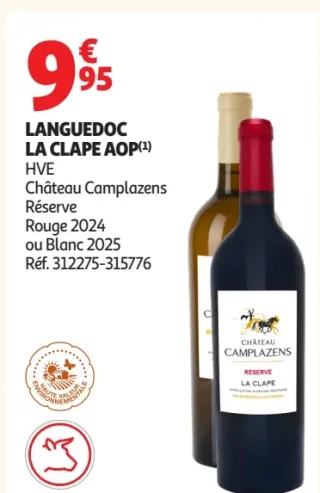 Château Camplazens Réserve Languedoc La Clape AOP Rouge 2024 ou Blanc 2025
