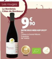 Entre Deux Mers AOP 2023 Bio Château la Grande Métairie Empreintes