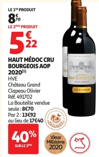 HAUT MÉDOC CRU BOURGEOIS AOP 2020 Château Grand Clapeau Olivier