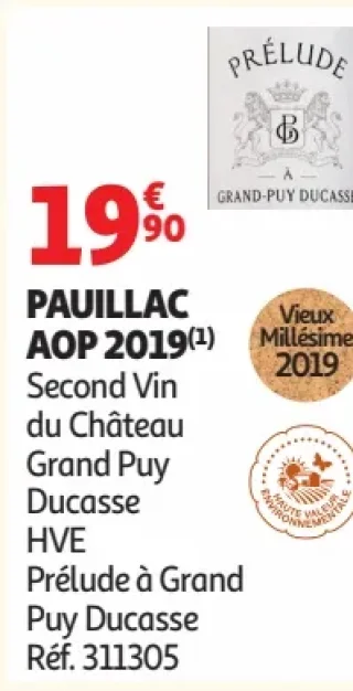 Pauillac AOP 2019 Prélude à Grand Puy Ducasse