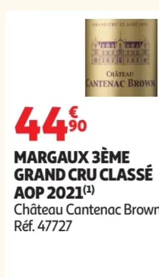 MARGAUX 3ÈME GRAND CRU CLASSÉ AOP 2021 Château Cantenac Brown