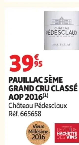 PAUILLAC 5ÈME GRAND CRU CLASSÉ AOP 2016 Château Pédesclaux