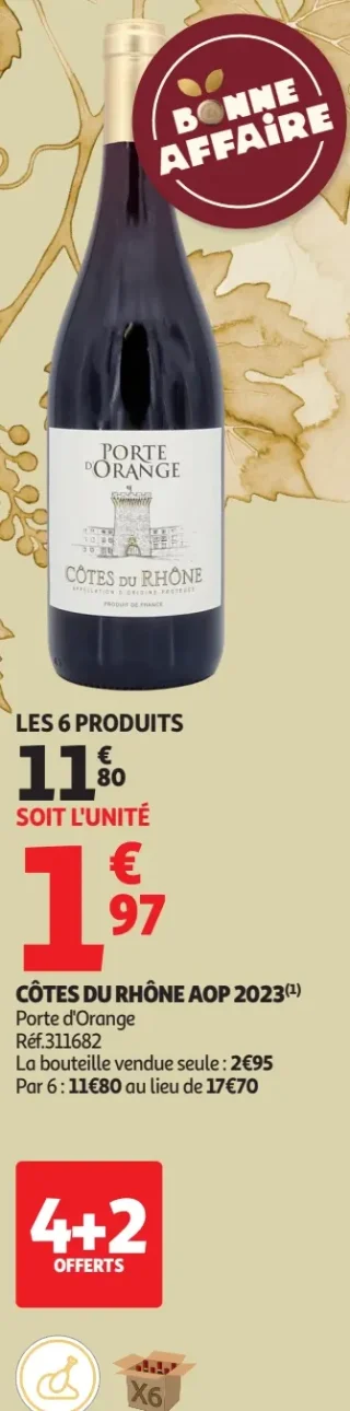 Vin rouge Porte d'Orange Côtes du Rhône AOP