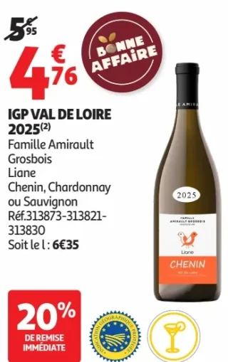 IGP Val de Loire Famille Amirault Grosbois Liane