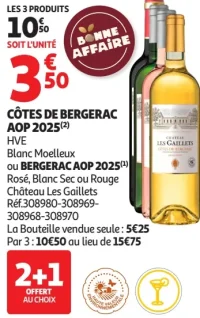 Côtes de Bergerac AOP 2025 HVE ou Bergerac AOP 2025 Château Les Gaillets