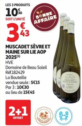 Muscadet Sèvre et Maine sur Lie AOP 2025 Domaine de Beau Soleil