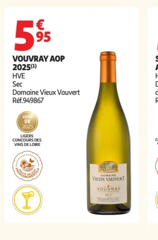 VOUVRAY AOP 2025 HVE Sec Domaine Vieux Vauvert