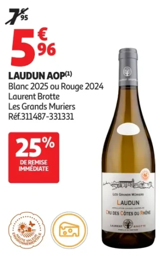 LAUDUN AOP Blanc 2025 ou Rouge 2024 Laurent Brotte Les Grands Muriers