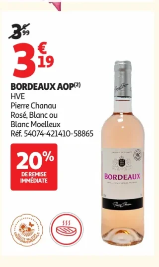 Vin Rosé ou Blanc Pierre Chanau Bordeaux AOP