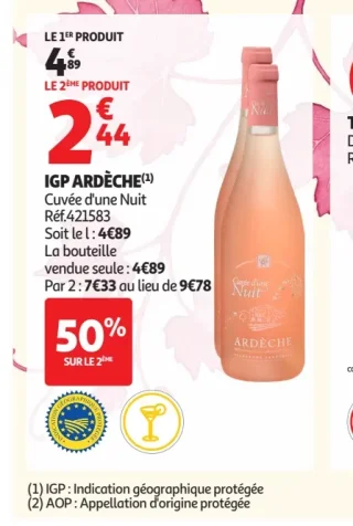 Vin Rosé Cuvée d'une Nuit IGP Ardèche