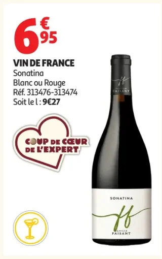 VIN DE FRANCE Sonatina Blanc ou Rouge