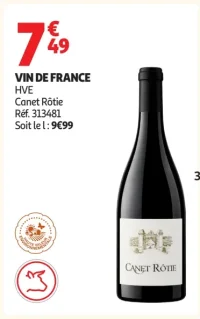 VIN DE FRANCE HVE Canet Rôtie