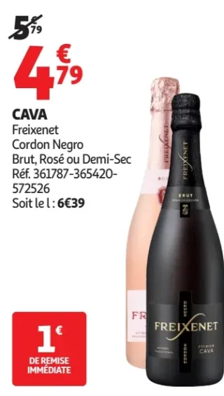 CAVA Freixenet Cordon Negro Brut, Rosé ou Demi-Sec