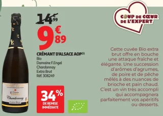 Crémant d'Alsace AOP Bio Domaine F.Engel Chardonnay Extra Brut