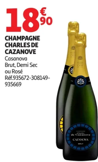 Champagne Charles de Cazanove Casanova Brut, Demi Sec ou Rosé