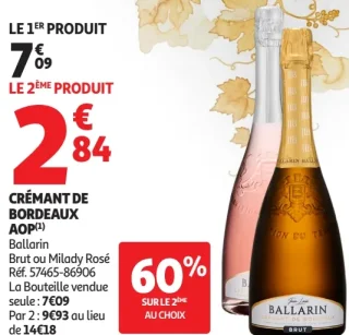Crémant de Bordeaux AOP Ballarin Brut ou Milady Rosé