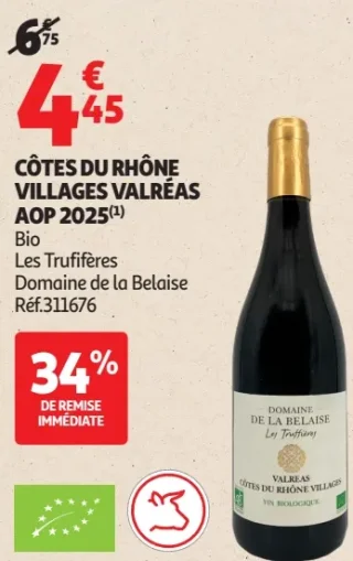 Côtes du Rhône Villages Valréas AOP 2025 Bio Les Truffières Domaine de la Belaise