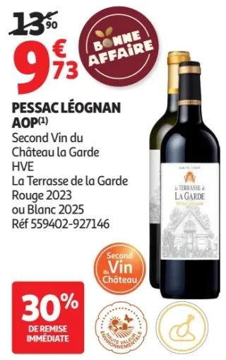 Pessac-Léognan AOP Second Vin du Château la Garde - La Terrasse de la Garde Rouge 2023 ou Blanc 2025