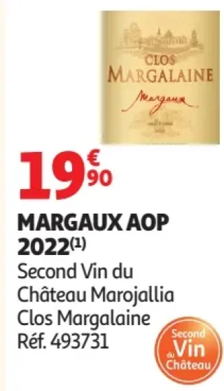 MARGAUX AOP 2022 Second Vin du Château Marojallia Clos Margalaine