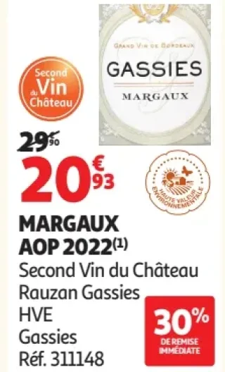 MARGAUX AOP 2022 Second Vin du Château Rauzan Gassies