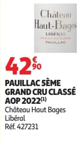 PAUILLAC 5ÈME GRAND CRU CLASSÉ AOP 2022 Château Haut Bages Libéral