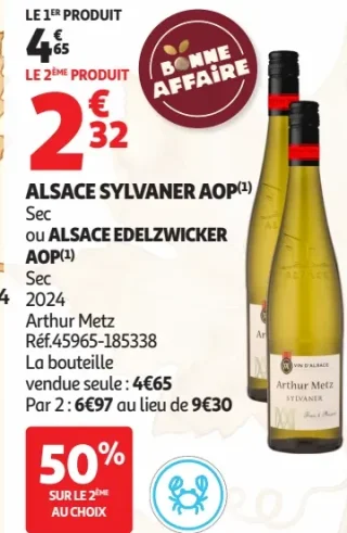 Alsace Sylvaner AOP Sec ou Alsace Edelzwicker AOP Sec 2024 Arthur Metz