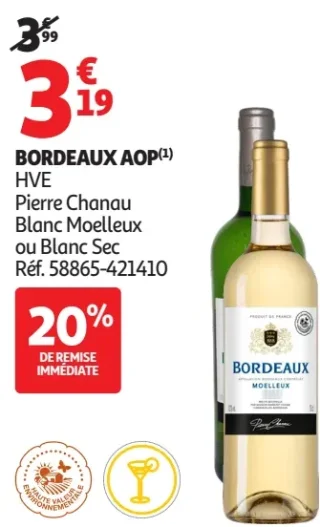 Bordeaux AOP HVE Pierre Chanau Blanc Moelleux ou Blanc Sec