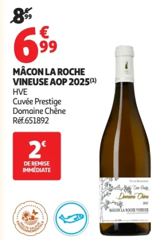 MÂCON LA ROCHE VINEUSE AOP 2025 Cuvée Prestige Domaine Chêne