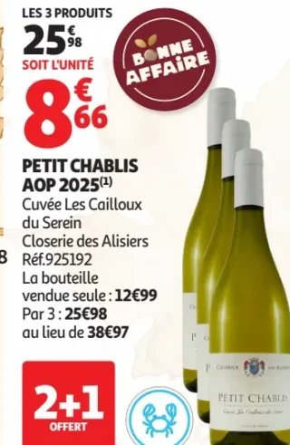 Petit Chablis AOP 2025 Cuvée Les Cailloux du Serein Closerie des Alisiers