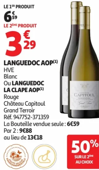 Languedoc AOP ou Languedoc La Clape AOP Château Capitoul Grand Terroir