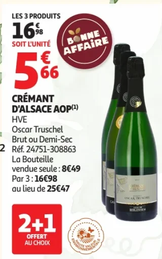Crémant d'Alsace AOP Oscar Truschel Brut ou Demi-Sec