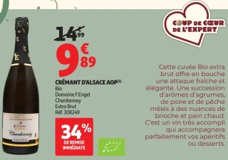 Crémant d'Alsace AOP Bio Domaine F.Engel Chardonnay Extra Brut