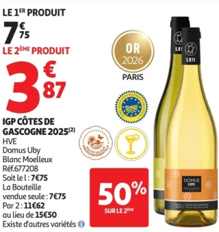 IGP Côtes de Gascogne 2025 HVE Domus Uby Blanc Moelleux