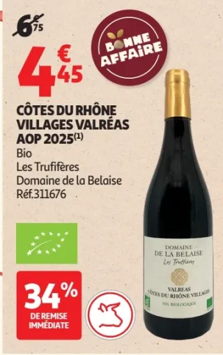 Côtes du Rhône Villages Valréas AOP 2025 Bio Les Trufières Domaine de la Belaise