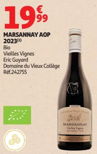 Marsannay AOP 2023 Bio Vieilles Vignes Domaine du Vieux Collège