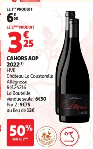 CAHORS AOP 2022 HVE Château La Coustarelle Allégresse