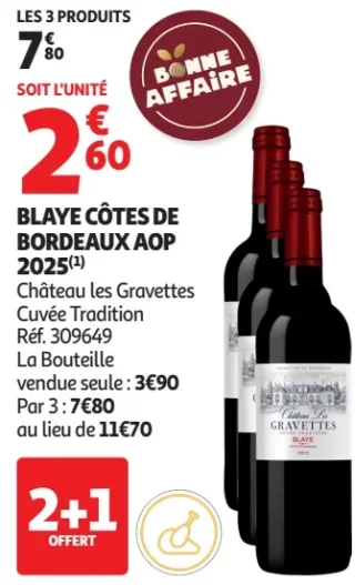 Blaye Côtes de Bordeaux AOP 2025 Château les Gravettes