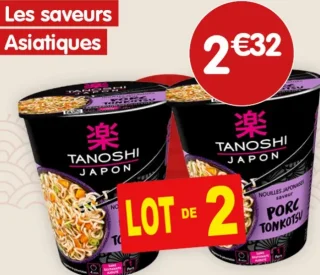 Nouilles japonaises saveur porc Tonkotsu Tanoshi Japon Lot de 2