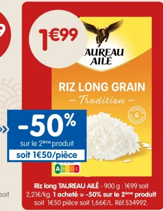 Riz long TAUREAU AILÉ
