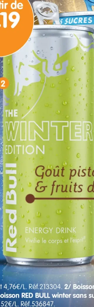 Boisson RED BULL winter Goût pistache & fruits des bois