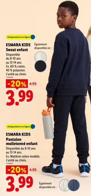 ESMARA KIDS Sweat enfant / Pantalon molletonné enfant