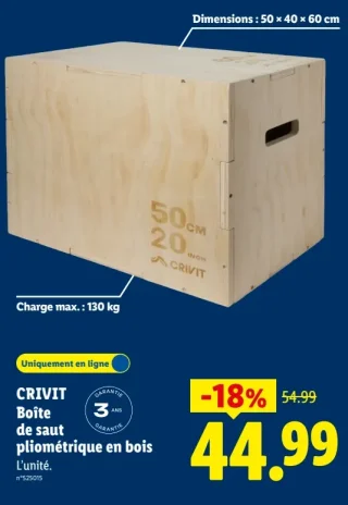CRIVIT Boîte de saut pliométrique en bois
