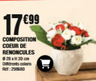 Composition coeur de renoncules