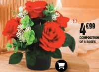 Composition de 5 roses