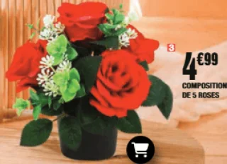 Composition de 5 roses