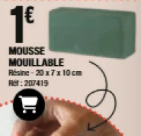 Mousse mouillable pour composition florale