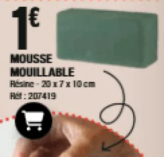 Mousse mouillable pour composition florale